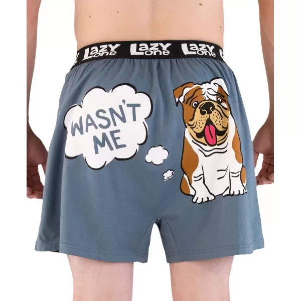 Lazy One Funny Animal Boxers Novelty Boxer Shorts Gag Gifts for Men Humorous Underwear for MenWasnt Me Bulldog Boxer