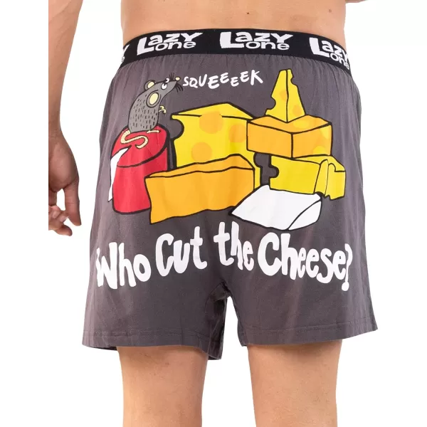 Lazy One Funny Animal Boxers Novelty Boxer Shorts Gag Gifts for Men Humorous Underwear for MenWho Cut the Cheese Boxers
