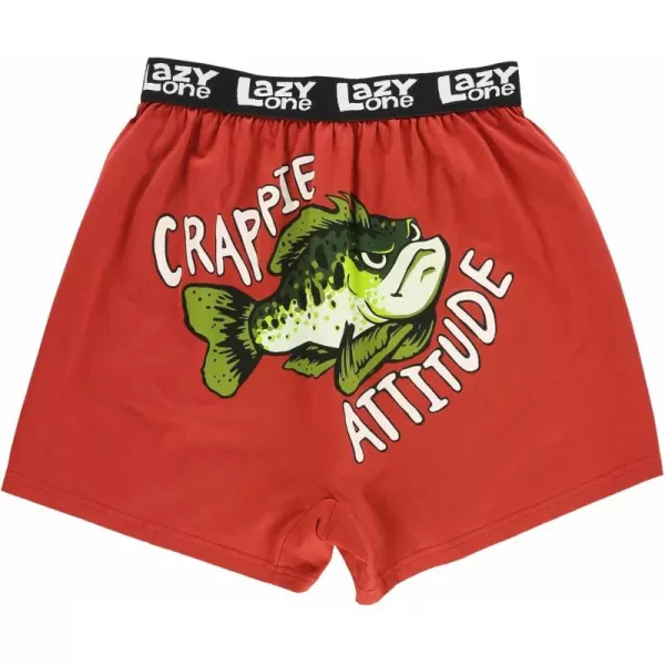 Lazy One Funny Animal Boxers Novelty Boxer Shorts Gag Gifts for Men Humorous Underwear for MenCrappie Attitude Boxers