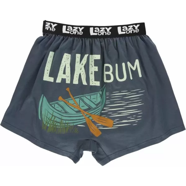 Lazy One Funny Animal Boxers Novelty Boxer Shorts Gag Gifts for Men Humorous Underwear for MenLake Bum Boxers