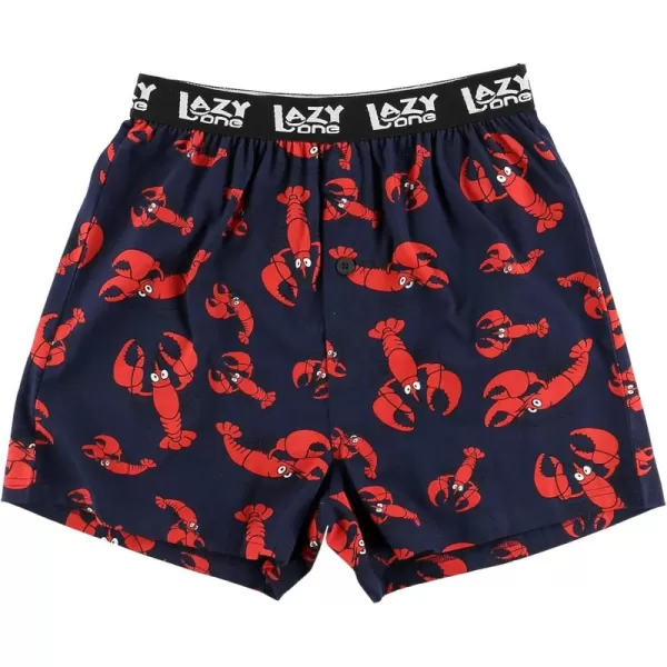 Lazy One Funny Animal Boxers Novelty Boxer Shorts Gag Gifts for Men Humorous Underwear for MenLobster Boxers