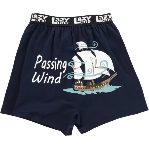 Lazy One Funny Animal Boxers Novelty Boxer Shorts Gag Gifts for Men Humorous Underwear for MenPassing Wind Blue Boxers