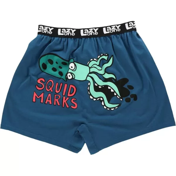 Lazy One Funny Animal Boxers Novelty Boxer Shorts Gag Gifts for Men Humorous Underwear for MenSquid Marks Boxers