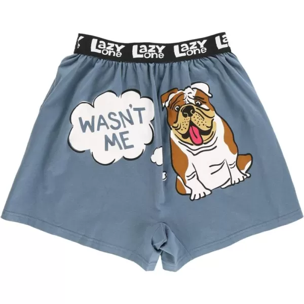 Lazy One Funny Animal Boxers Novelty Boxer Shorts Gag Gifts for Men Humorous Underwear for MenWasnt Me Bulldog Boxer