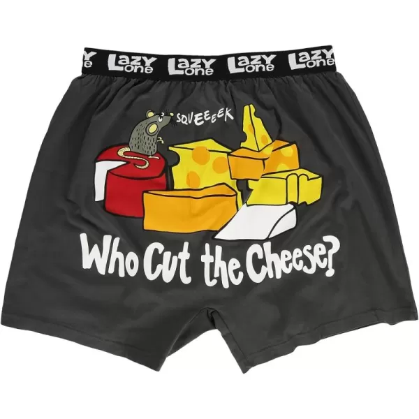 Lazy One Funny Animal Boxers Novelty Boxer Shorts Gag Gifts for Men Humorous Underwear for MenWho Cut the Cheese Boxers