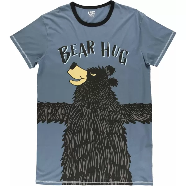Lazy One Nightshirts for Women Cute Nightgown for Women Animal DesignsBear Hug Blue Nightshirt