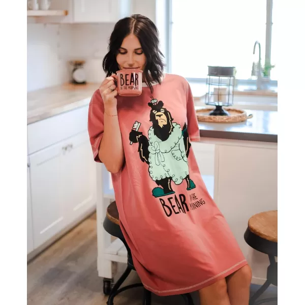 Lazy One Nightshirts for Women Cute Nightgown for Women Animal DesignsBear in Am Nightshirt