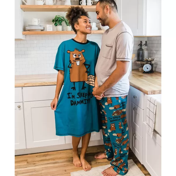Lazy One Nightshirts for Women Cute Nightgown for Women Animal DesignsBlue One Dam Thing After Another Nightshirt