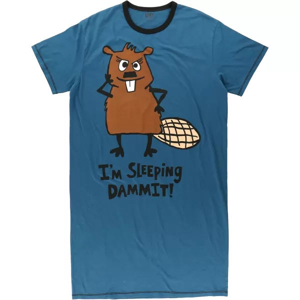 Lazy One Nightshirts for Women Cute Nightgown for Women Animal DesignsBlue One Dam Thing After Another Nightshirt