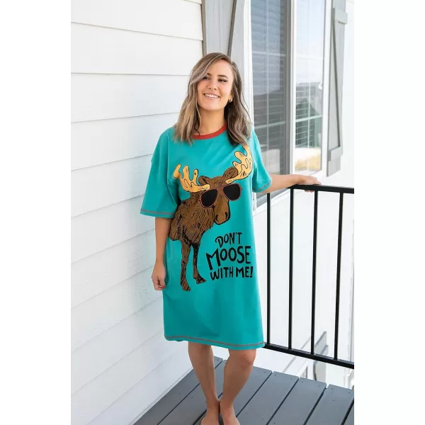 Lazy One Nightshirts for Women Cute Nightgown for Women Animal DesignsDont Moose Nightshirt