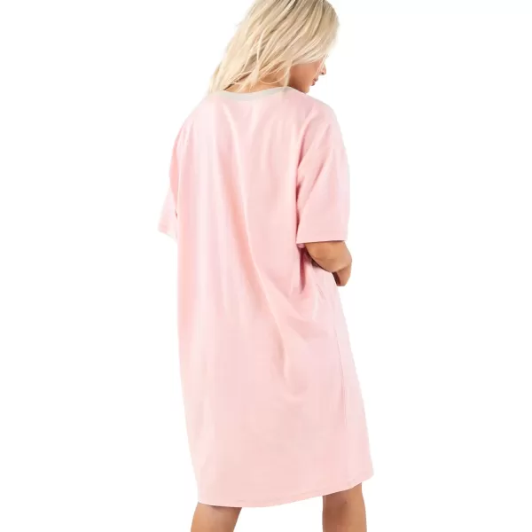 Lazy One Nightshirts for Women Cute Nightgown for Women Animal DesignsI Dont Do Mornings Moose Pink Nightshirt