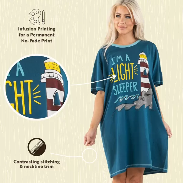 Lazy One Nightshirts for Women Cute Nightgown for Women Animal DesignsLight Sleeper Nightshirt