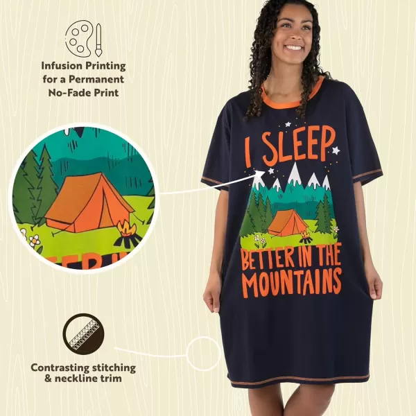 Lazy One Nightshirts for Women Cute Nightgown for Women Animal DesignsSleep Better in Mtn Nightshirt