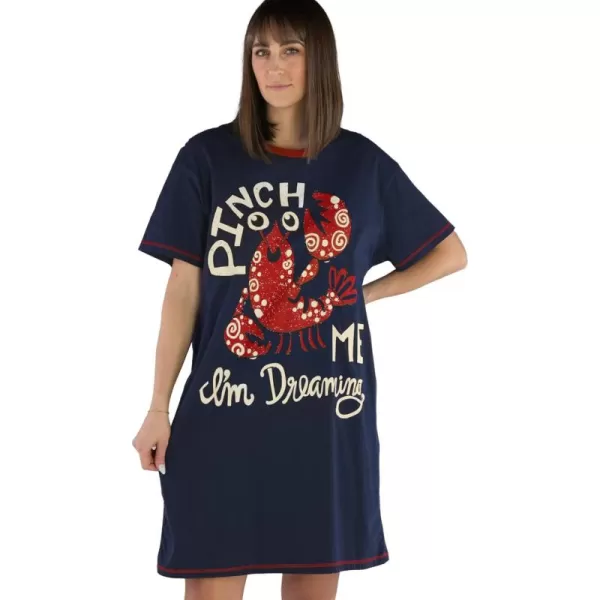 Lazy One Nightshirts for Women Cute Nightgown for Women Animal DesignsPinch Me Lobster Nightshirt