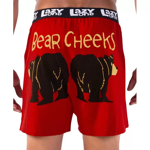 Lazy One Funny Animal Boxers Novelty Boxer Shorts Humorous Underwear Gag Gifts for Men Funny Bear BoxersBear Cheeks Boxers
