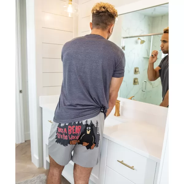 Lazy One Funny Animal Boxers Novelty Boxer Shorts Humorous Underwear Gag Gifts for Men Funny Bear BoxersDoes a Bear Sit Boxers