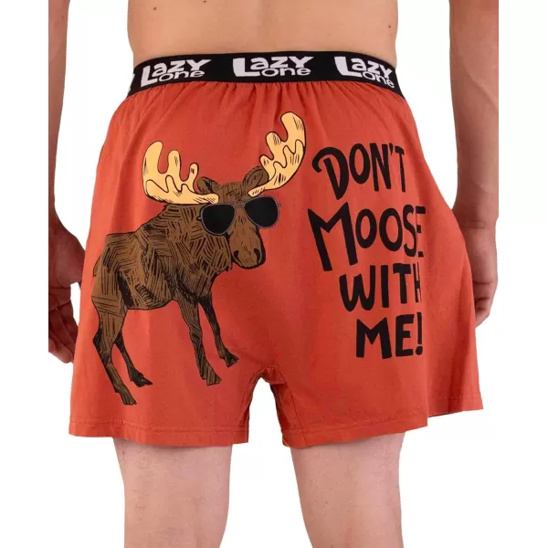 Lazy One Funny Animal Boxers Novelty Boxer Shorts Humorous Underwear Gag Gifts for Men Funny Bear BoxersDont Moose Orange Boxers