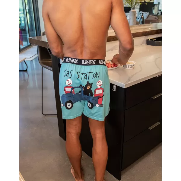 Lazy One Funny Animal Boxers Novelty Boxer Shorts Humorous Underwear Gag Gifts for Men Funny Bear BoxersGas Station Boxers