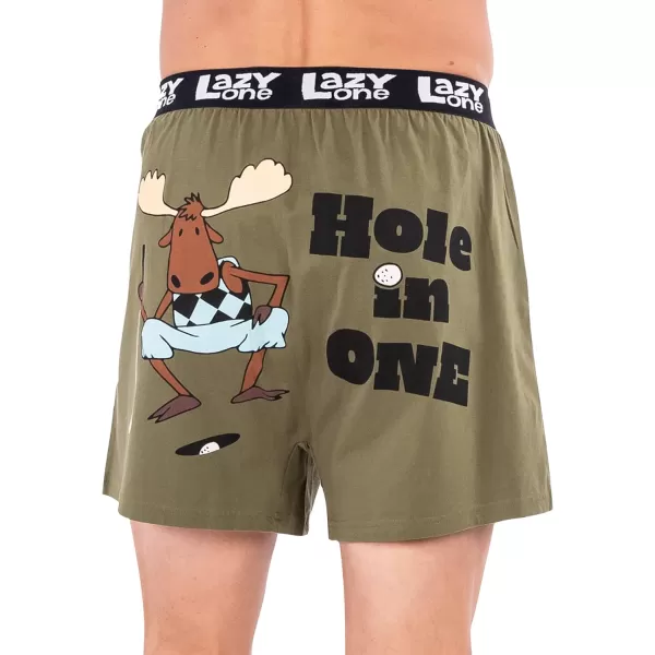 Lazy One Funny Animal Boxers Novelty Boxer Shorts Humorous Underwear Gag Gifts for Men Funny Bear BoxersHole in One Boxers