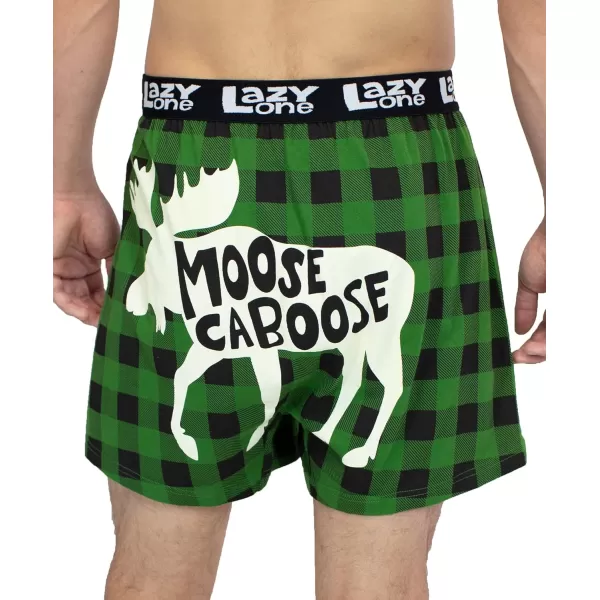 Lazy One Funny Animal Boxers Novelty Boxer Shorts Humorous Underwear Gag Gifts for Men Funny Bear BoxersMoose Caboose Boxers