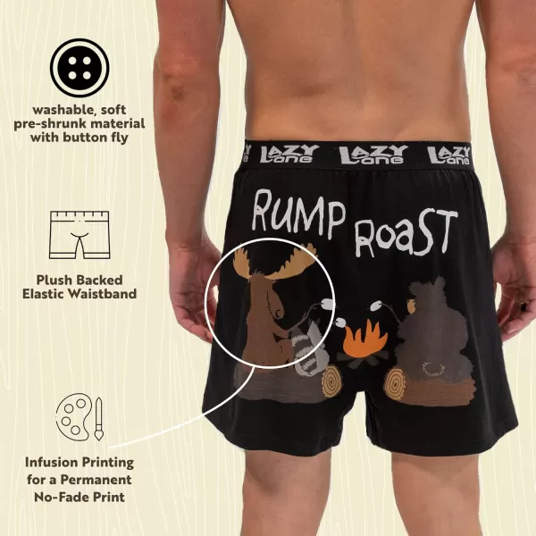 Lazy One Funny Animal Boxers Novelty Boxer Shorts Humorous Underwear Gag Gifts for Men Funny Bear BoxersRump Roast Boxers