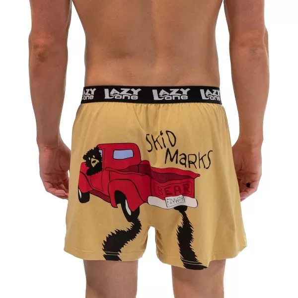 Lazy One Funny Animal Boxers Novelty Boxer Shorts Humorous Underwear Gag Gifts for Men Funny Bear BoxersSkid Marks Boxers