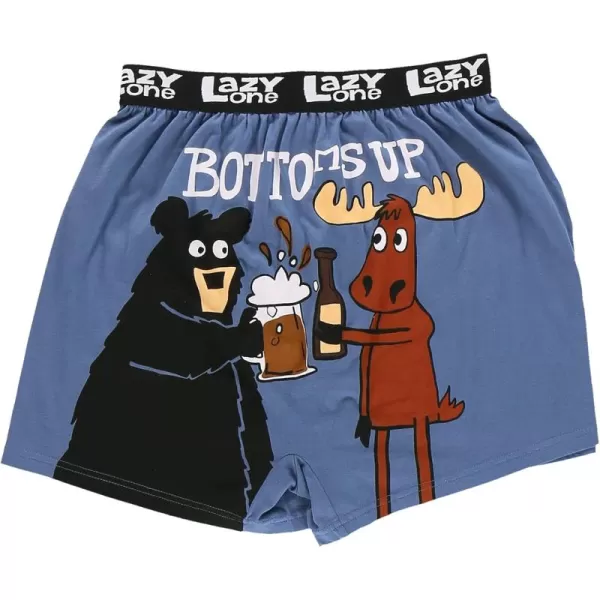 Lazy One Funny Animal Boxers Novelty Boxer Shorts Humorous Underwear Gag Gifts for Men Funny Bear BoxersBottoms Up Boxers