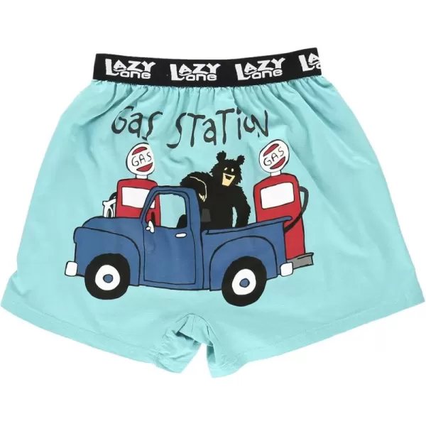 Lazy One Funny Animal Boxers Novelty Boxer Shorts Humorous Underwear Gag Gifts for Men Funny Bear BoxersGas Station Boxers