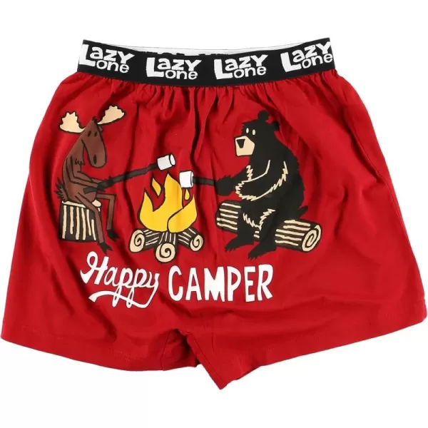 Lazy One Funny Animal Boxers Novelty Boxer Shorts Humorous Underwear Gag Gifts for Men Funny Bear BoxersHappy Camper Boxers
