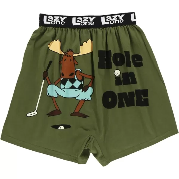 Lazy One Funny Animal Boxers Novelty Boxer Shorts Humorous Underwear Gag Gifts for Men Funny Bear BoxersHole in One Boxers