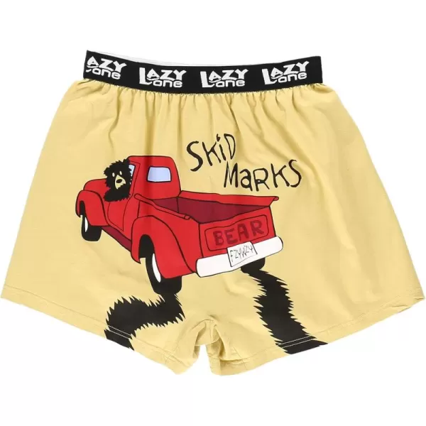 Lazy One Funny Animal Boxers Novelty Boxer Shorts Humorous Underwear Gag Gifts for Men Funny Bear BoxersSkid Marks Boxers