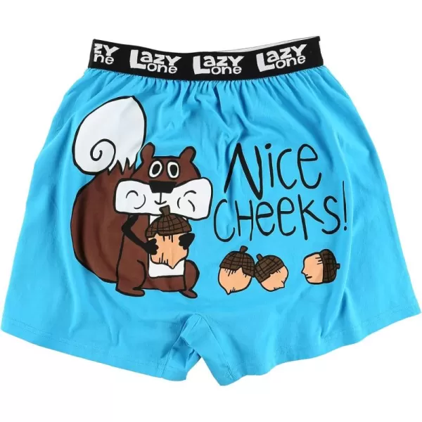 Lazy One Funny Animal Boxers Novelty Boxer Shorts Humorous Underwear Gag Gifts for Men Funny Bear BoxersSky Blue Nice Cheeks Boxers