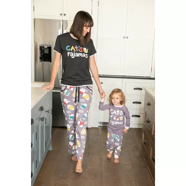 Lazy One Womens Pajama Set Short Sleeves with Cute Prints Relaxed FitCats Pajamas Pajama Set
