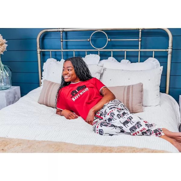 Lazy One Womens Pajama Set Short Sleeves with Cute Prints Relaxed FitRuff Night Pajama Set