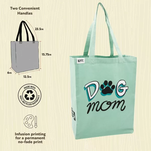 Lazy One Canvas Tote Bag Novelty Tote Bag for Women and Men Reusable Shopping Bags Perfect for Shopping Travel and WorkDog Mom