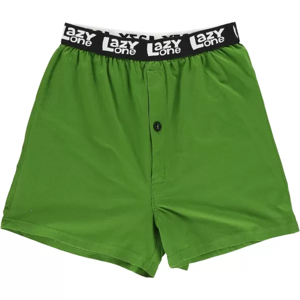 Lazy One Funny Animal Boxers Humorous Underwear Novelty Boxer Shorts Gag Gifts for MenBuck Naked Green Boxers
