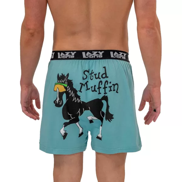 Lazy One Funny Animal Boxers Humorous Underwear Novelty Boxer Shorts Gag Gifts for MenStud Muffin Boxers