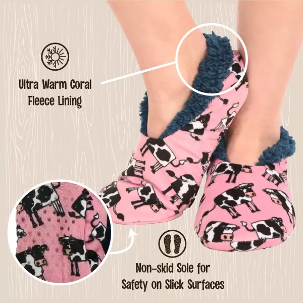 Lazy One Fuzzy Feet Slipper Socks for Women Cute FleeceLined House Slippers NonSkid Slipper SocksMoody in the Mornings Fuzzy Feet