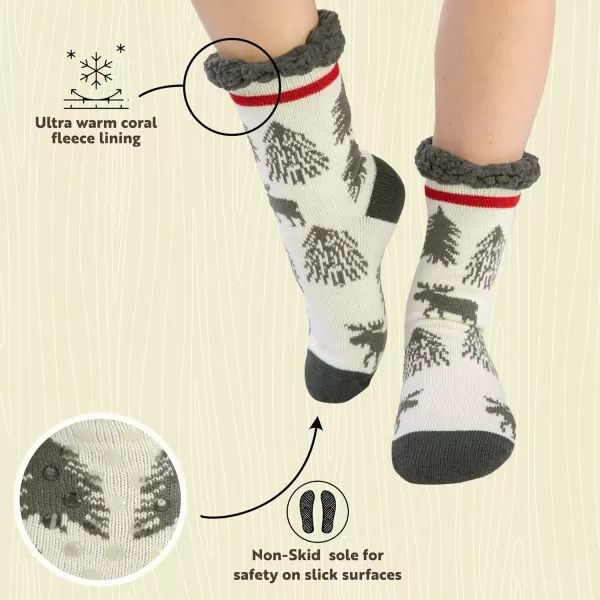 Lazy One Plush Nonskid Socks Fuzzy Socks with Cute Designs for Women Sherpa FleeceLined SocksTake a Hike Plush Sock