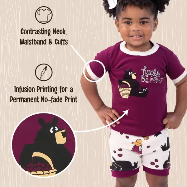 Lazy One ShortSleeved Summer Pajama Set for Girls and Boys Kid Pajama SetHucklebeary