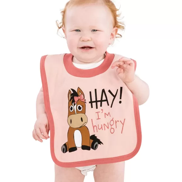 LazyOne AnimalPrint Baby Bibs Cute Baby Shower Gifts One SizeHay  Im Hungry Pink Bib