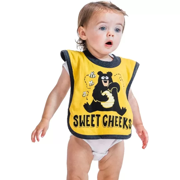 LazyOne AnimalPrint Baby Bibs Cute Baby Shower Gifts One SizeSweet Cheeks Bibs