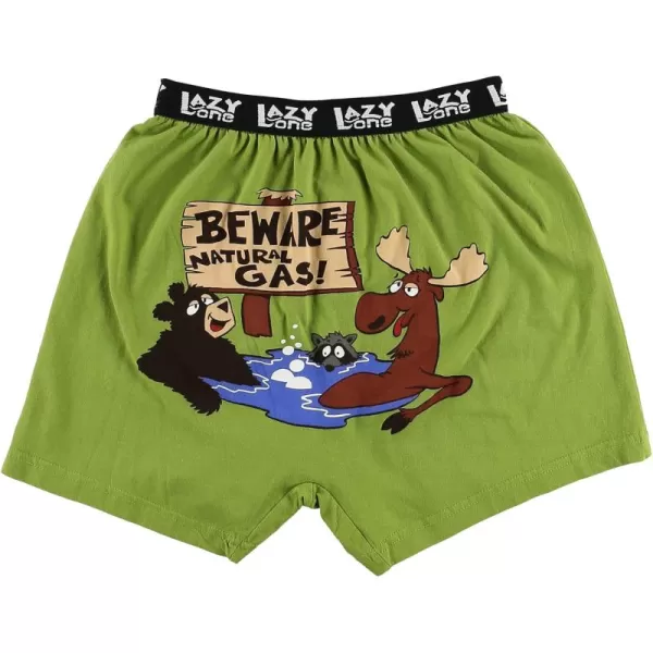 Lazy One Funny Animal Boxers Humorous Underwear Novelty Boxer Shorts Gag Gifts for MenBeware of Natural Gas Boxers
