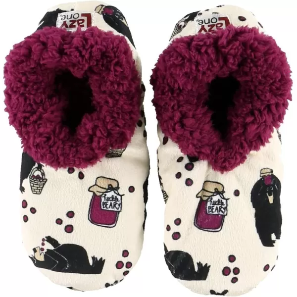 Lazy One Fuzzy Feet Slipper Socks for Women Cute FleeceLined House Slippers NonSkid Slipper SocksHuckleberry Fuzzy Feet