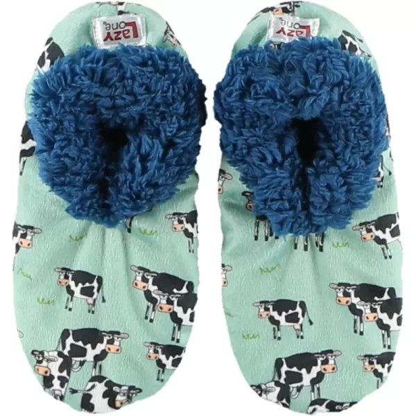 Lazy One Fuzzy Feet Slipper Socks for Women Cute FleeceLined House Slippers NonSkid Slipper SocksMoody in Am Blue Fuzzy Feet