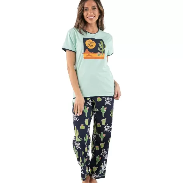 Stuck in Bed Cactus Pajama Set