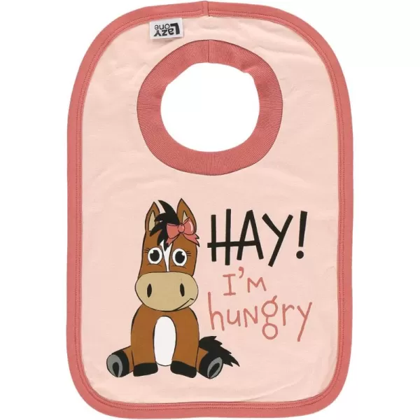 LazyOne AnimalPrint Baby Bibs Cute Baby Shower Gifts One SizeHay  Im Hungry Pink Bib