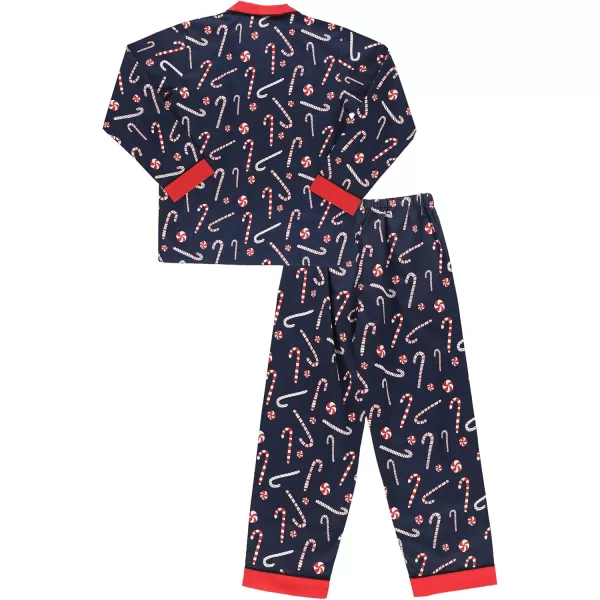 Lazy One ButtonDown Adult Pajama Set Classic ButtonDown Shirt and Pants PjsCandy Cane