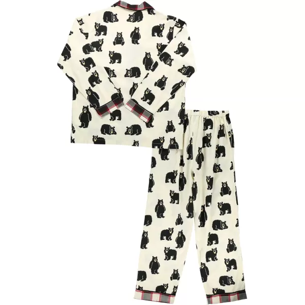 Lazy One ButtonDown Adult Pajama Set Classic ButtonDown Shirt and Pants PjsFamily Bear