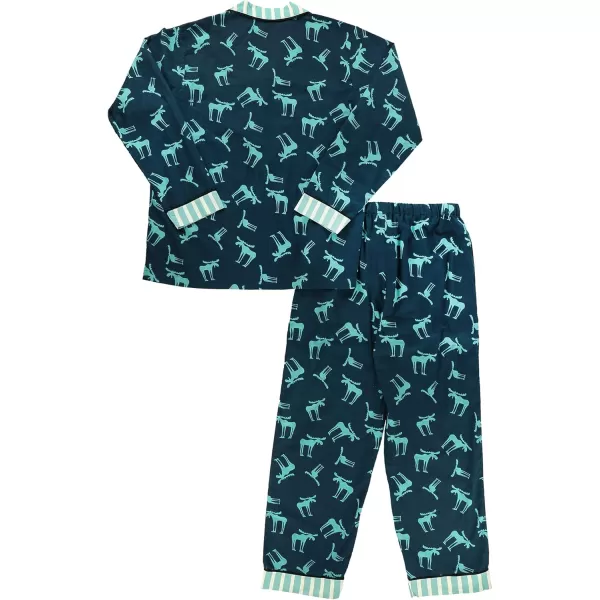 Lazy One ButtonDown Adult Pajama Set Classic ButtonDown Shirt and Pants PjsFunky Moose